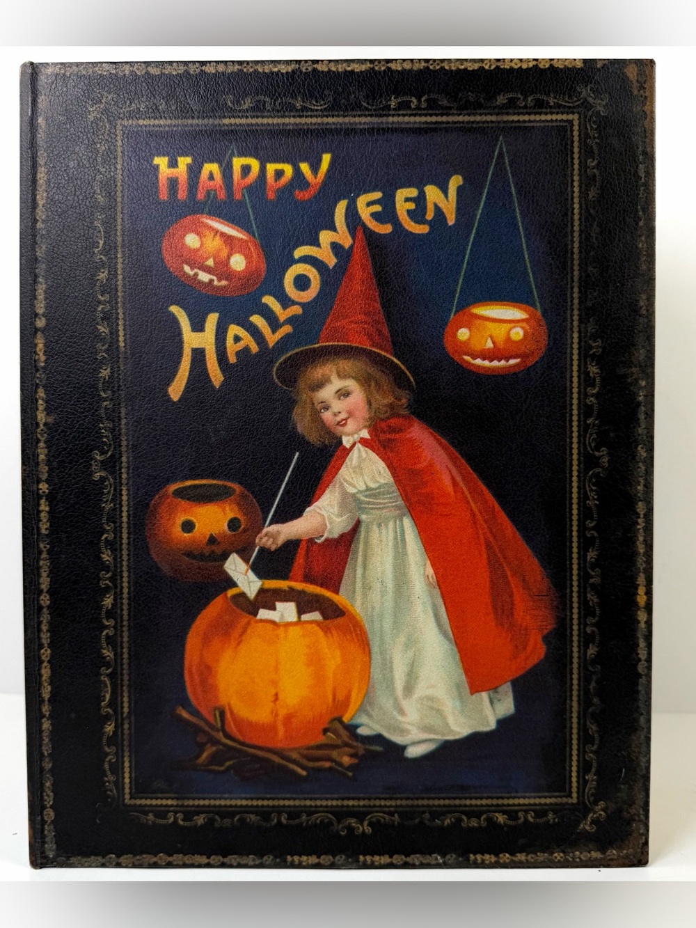 Halloween Faux Potions Book Box Hidden Storage  Vintage Style 11x14 Large Decor